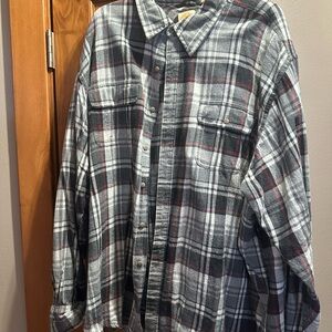 Timberland Men's Plaid Button Down Shirt - Black, Gray, and Red